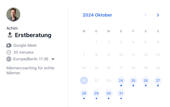 Terminkalender für die Erstberatung